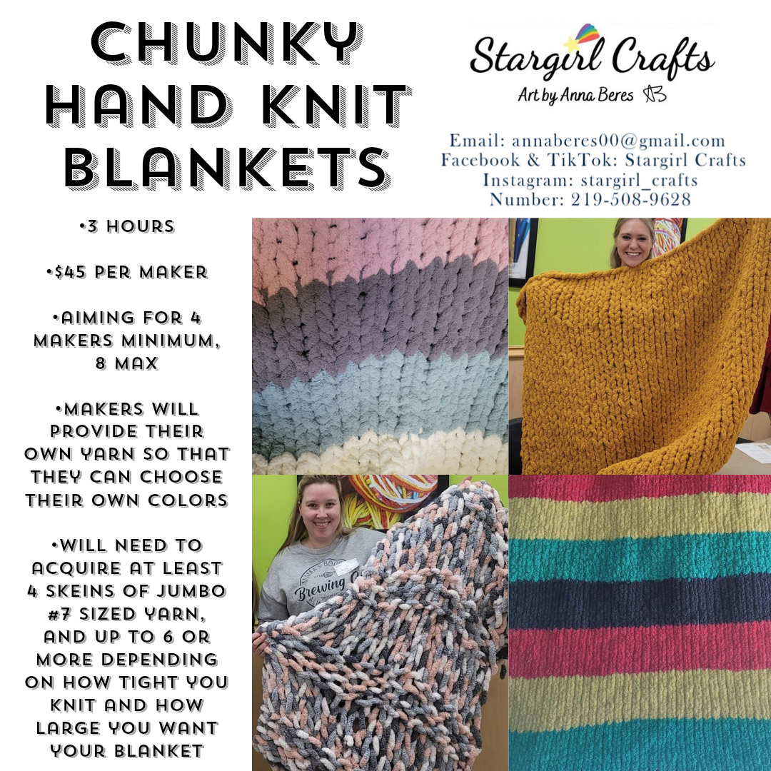 Stargirl Crafts <sup>TM</sup> Chunky Hand Knit Blanket Classes